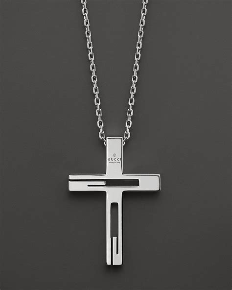 gucci square necklace free shipping|Gucci silver cross necklace.